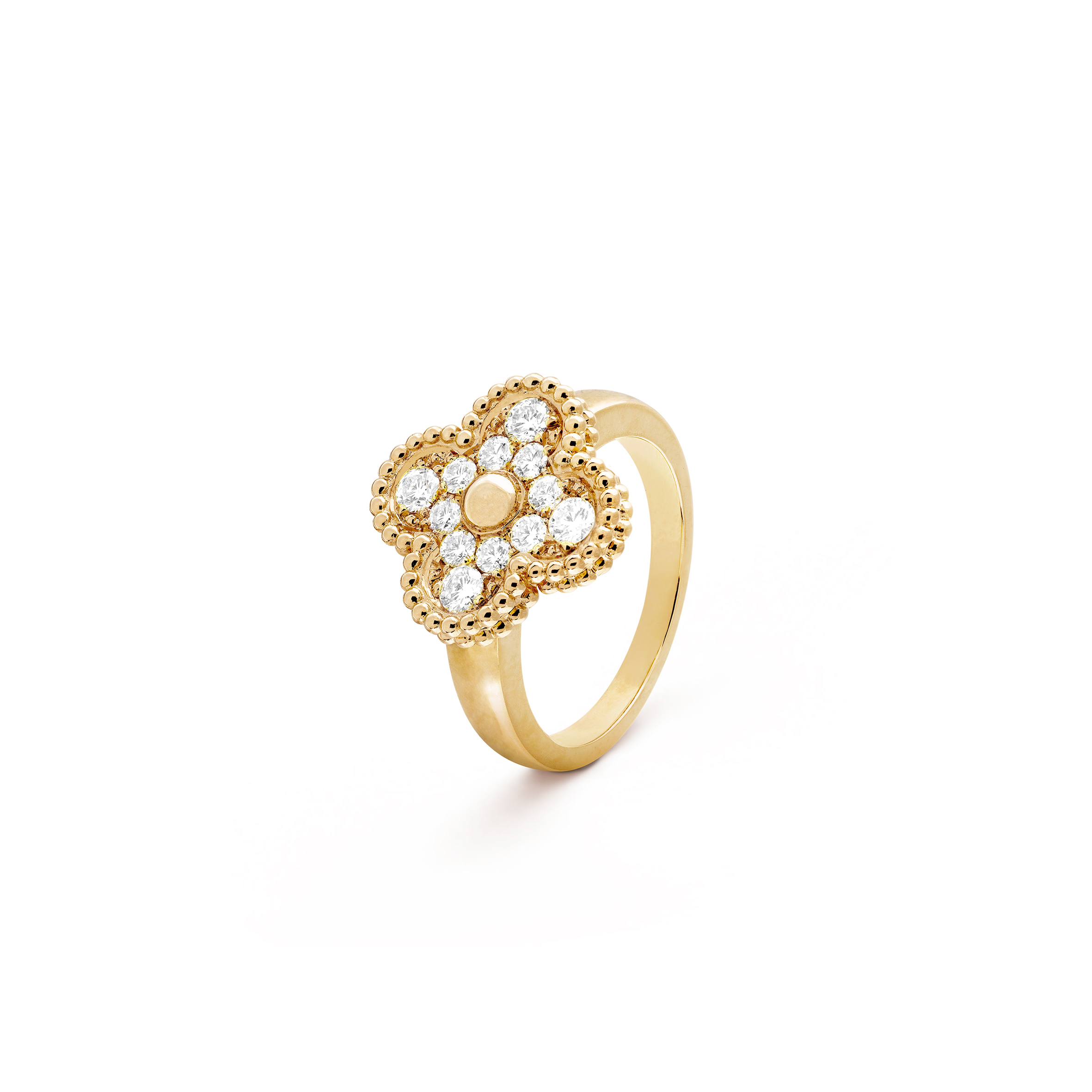 VAN CLEEF ARPELS VINTAGE ALHAMBRA RING - YELLOW GOLD, DIAMOND  VCARO26M00